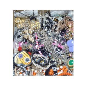 3 LB Vintage Mixed Junk Jewelry, Not Broken, Wearable or for Craft, Repurpose.